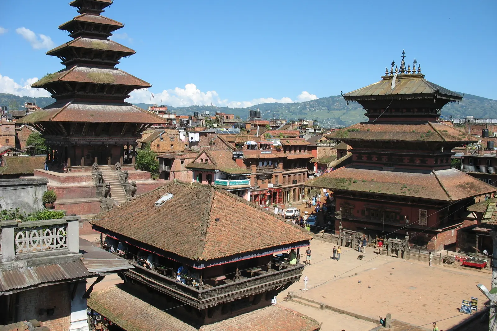 The five-storey Nyatapola temple and the brick houses around Taumadhi Square, Bhaktapur